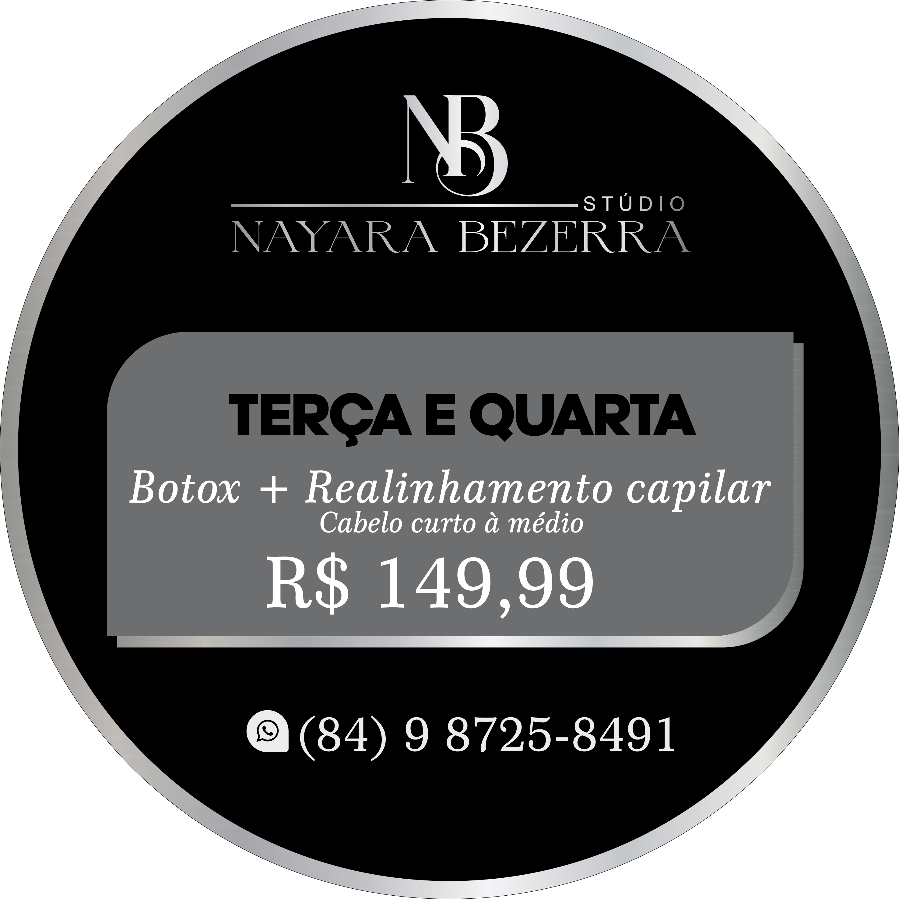 Promoção: BOTOX + REALINHAMENTO CAPILAR (CABELO CURTO À MÉDIO)