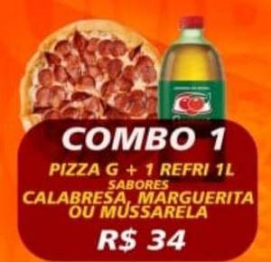 oferta Combo 1 - Uma Pizza Grande + 01 refrigerante de 1 L da empresa Pix Pastelaria e Pizzaria