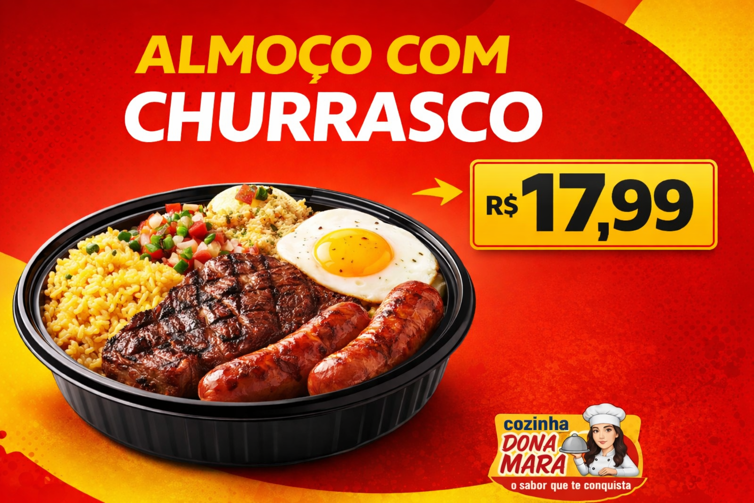 oferta Almoço com Churrasco da empresa Cozinha Dona Mara