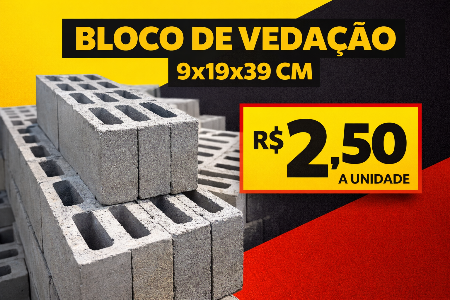 oferta Bloco de Vedação 9x19x39 da empresa Bereshit Pré-Moldados