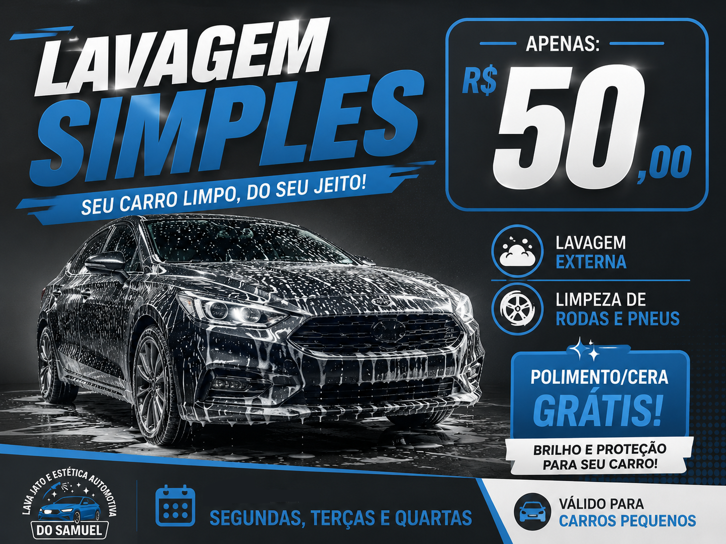 oferta Lavagem Simples da empresa Lava Jato e Estética Automotiva do Samuel