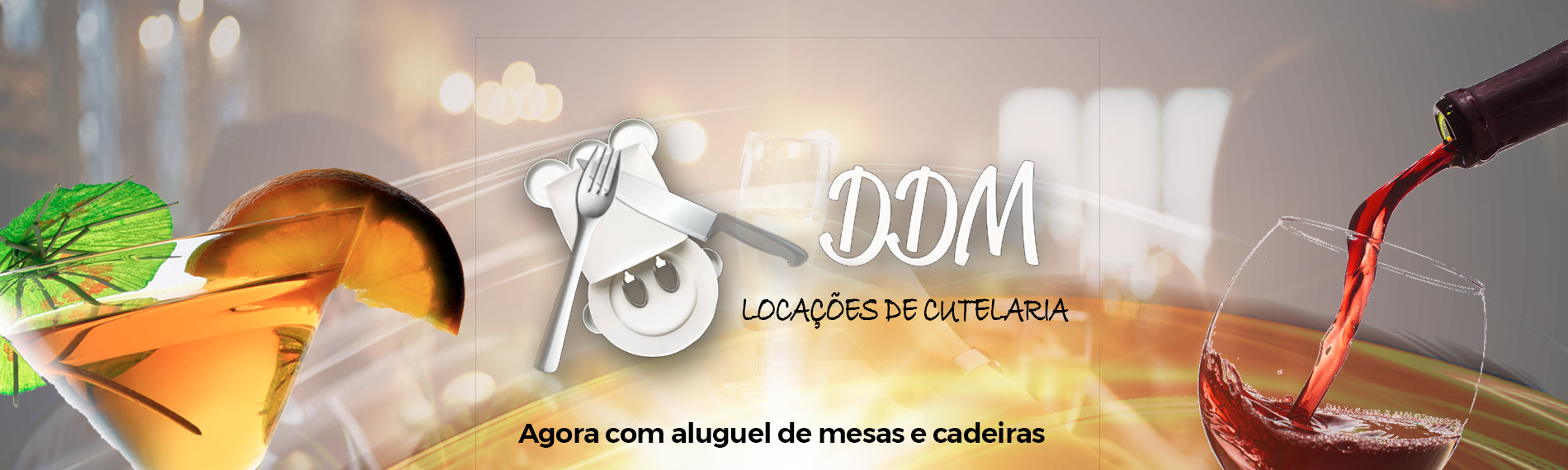 banner da empresa DDM Locações de Cutelaria