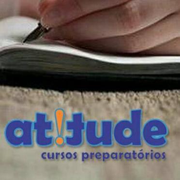 Logotipo da Empresa Atitude Cursos Prep. Língua Portuguesa e Redação