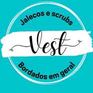 Logomarca da Empresa Vest Jalecos Scrubs e Bordados