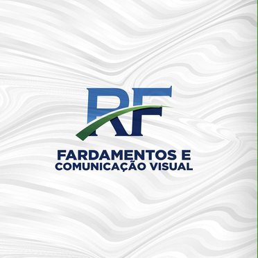 Logotipo da Empresa RF Fardamentos e Comunicação Visual