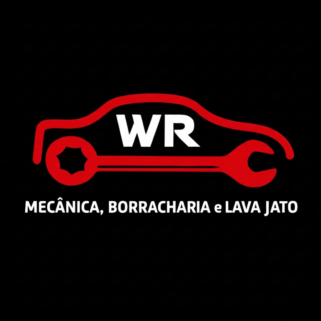 Logomarca da empresa WR Mecânica - Borracharia e Lava Jato