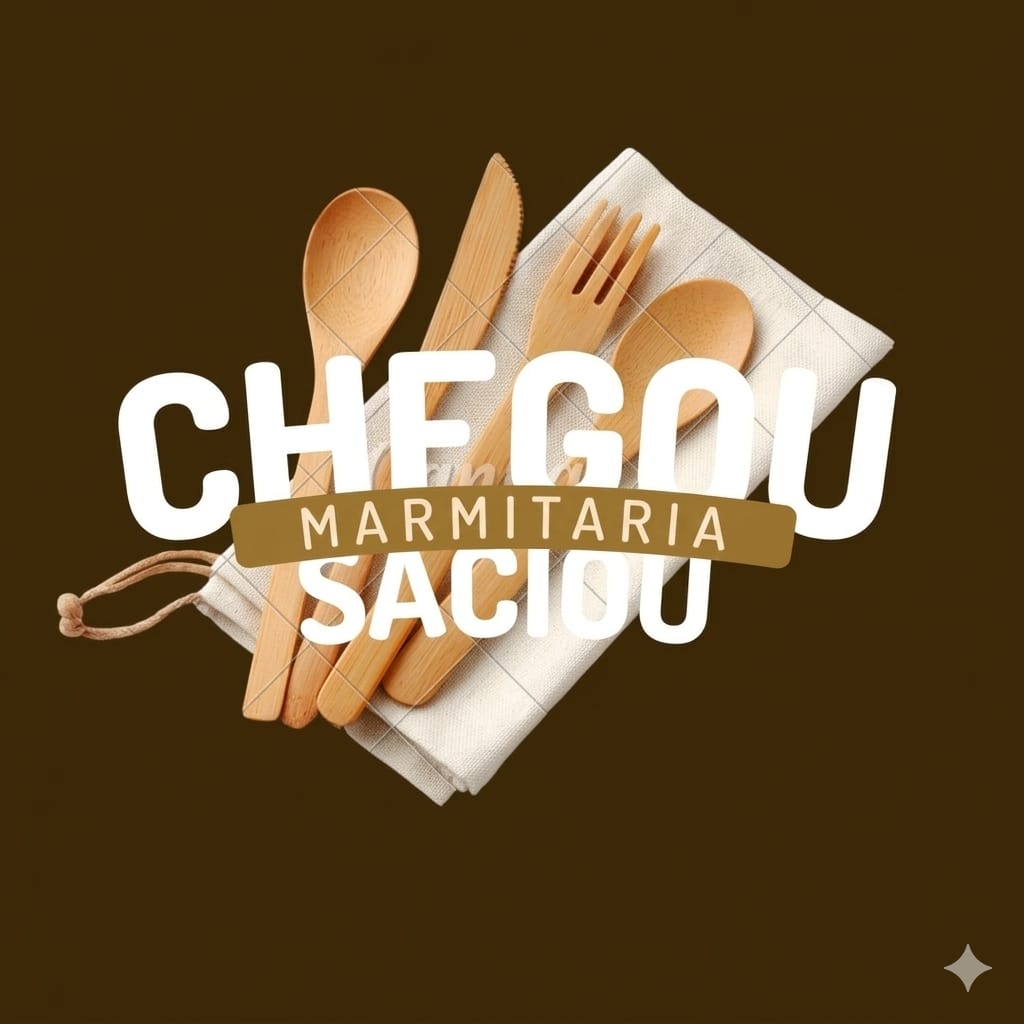 Logomarca da empresa Marmitaria Chegou, Saciou