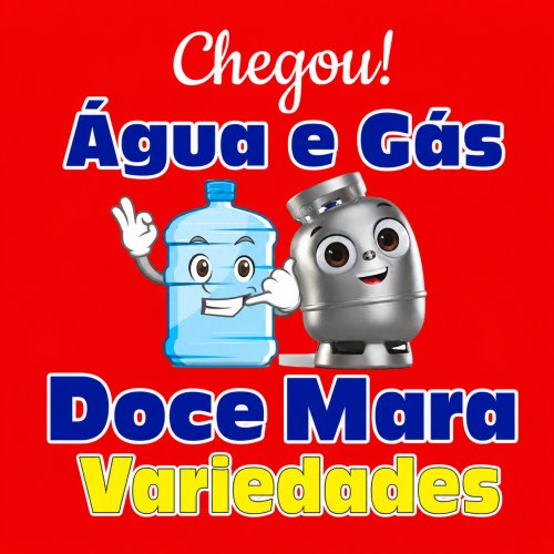 Logomarca da empresa Chegou Água e Gás | Doce Mara Variedades