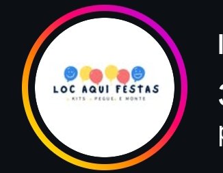 Logomarca da empresa Loc aqui festas