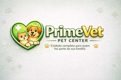 Logomarca da empresa Prime Vet Pet Center | Pet shop | Estética e clinica veterinária