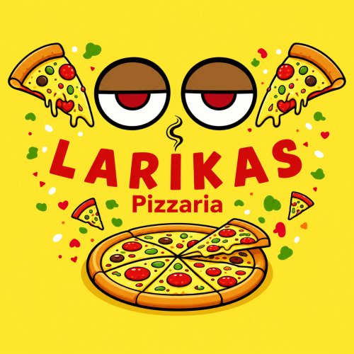 Logomarca da empresa Larikas Pizzaria e Hamburgueria