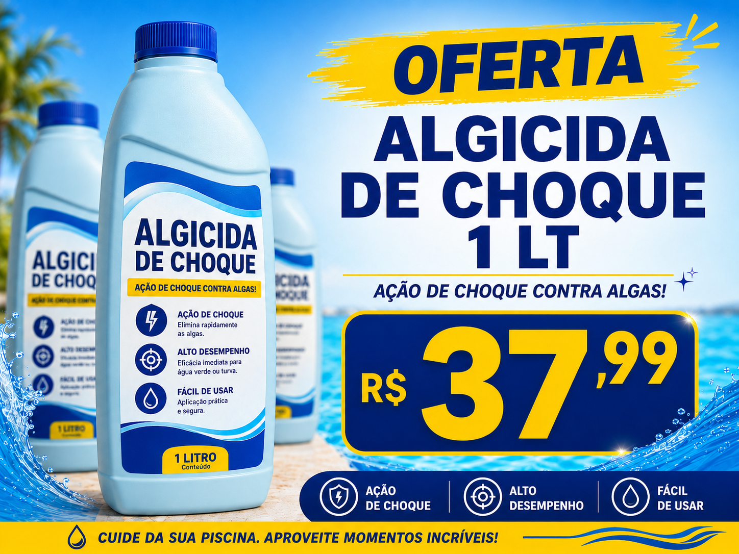 oferta Algicida de Choque (1L) da empresa CP Charlivone Piscinas