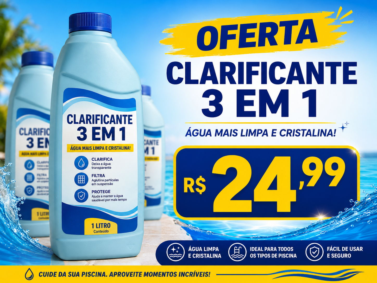 oferta Clarificante 3 em 1 (1L) da empresa CP Charlivone Piscinas