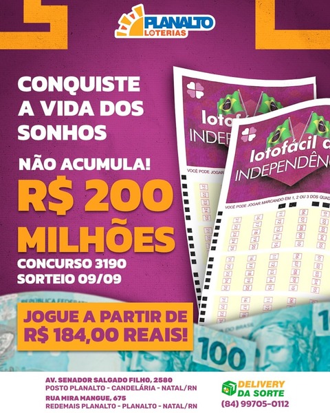 foto 1 de Planalto Loterias Natal - Bolões Delivery