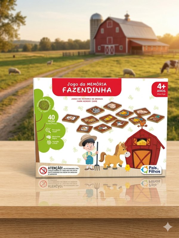 oferta Jogo Da Memória Fazendinha da empresa Letícia Stella Moda Kids - Infantil e Juvenil