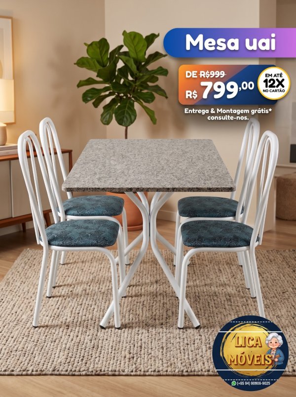oferta Mesa Uai – Elegância, Resistência E O Melhor Preço Para Sua Casa da empresa Lica Móveis - Amaro Barreto