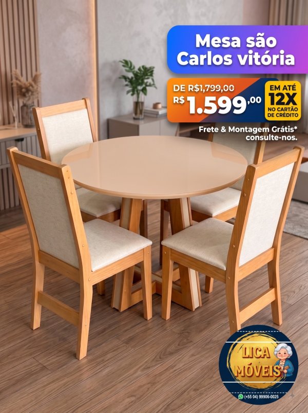 oferta Mesa São Carlos Vitória – Charme, Conforto E Sofisticação Para O Seu Lar! da empresa Lica Móveis - Amaro Barreto