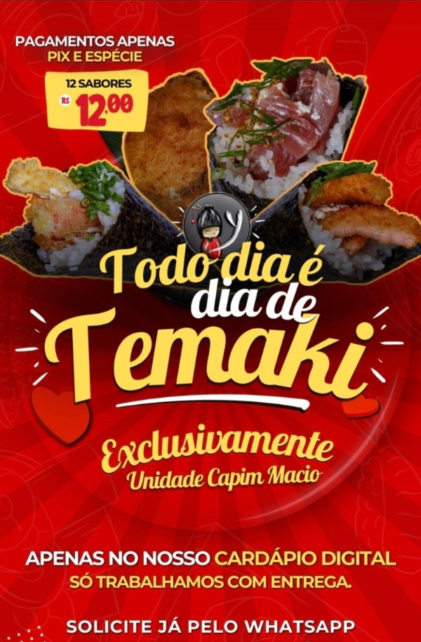 oferta Temaki da empresa Yali Sushi House - Capim Macio