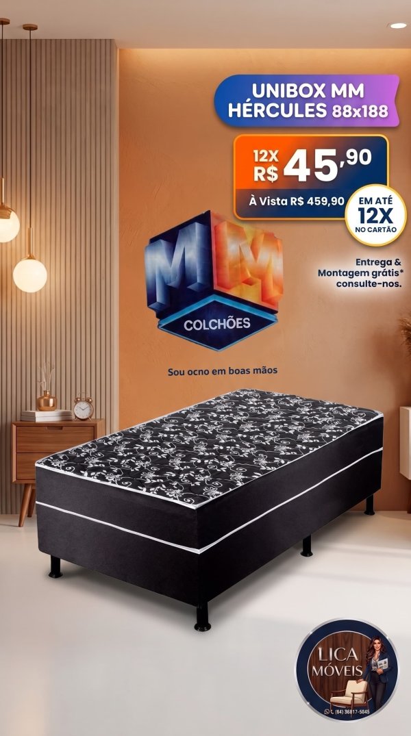 oferta Cama Box Unibox Mm Hércules 88X188 da empresa Lica Móveis - Amaro Barreto