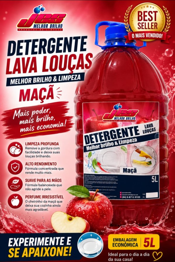 oferta Detegente da empresa JES Melhor Brilho | Produtos de Limpeza