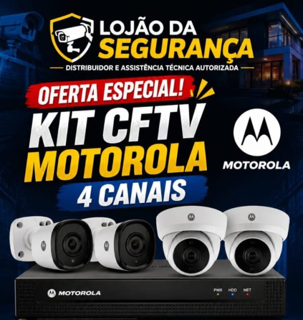 oferta KIT CFTV Motorola 4 canais da empresa Lojão da segurança