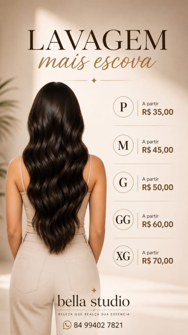 oferta Lavagem + Escova da empresa Bella Studio