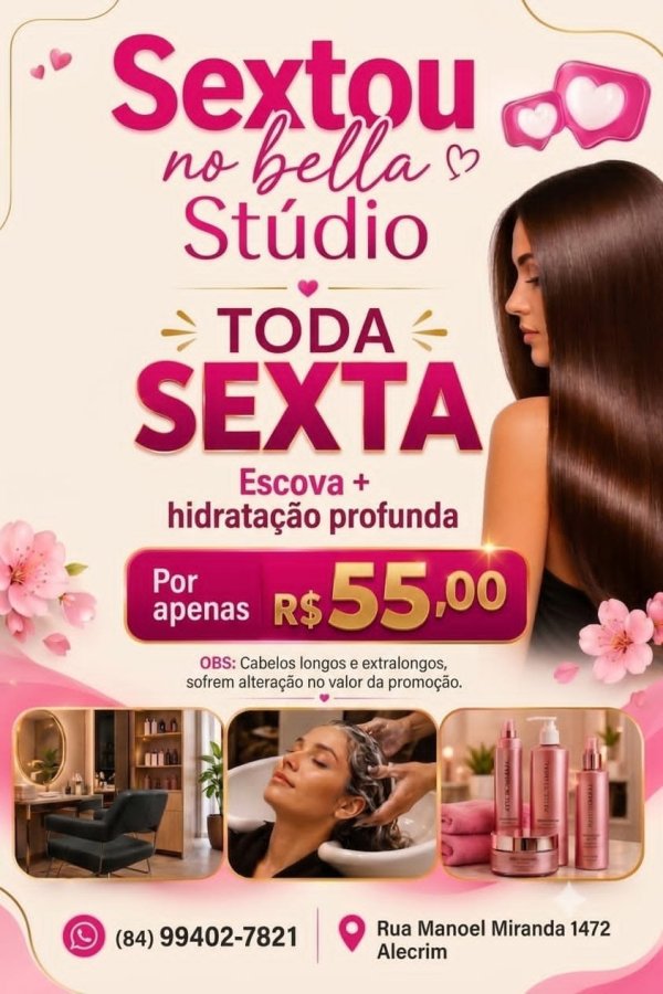 oferta Escova + Hidratação Profunda da empresa Bella Studio