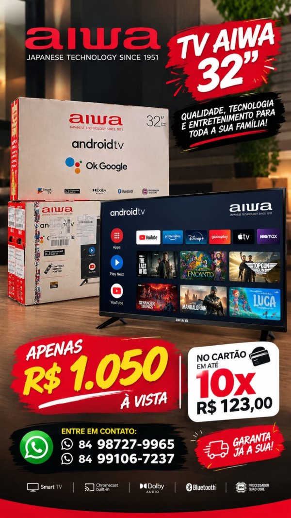 oferta TV Aiwa 32 da empresa Couth Cell Imports - Acessórios e Assistência Técnica