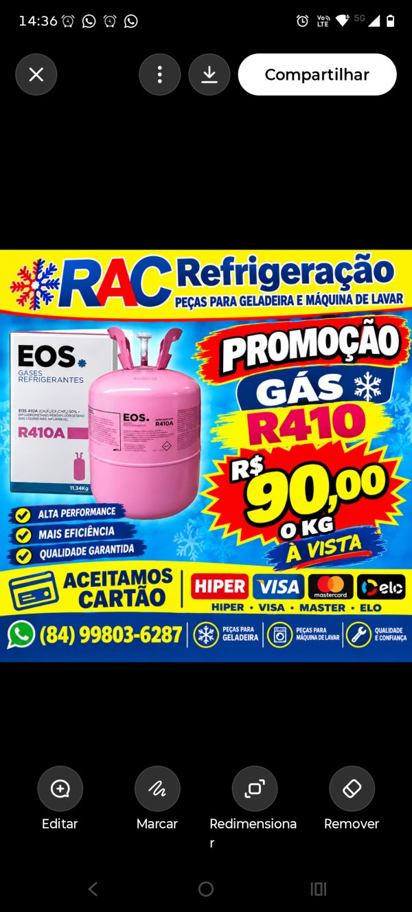 oferta Gás R410 da empresa RAC Refrigeração Serviços e Assistência Técnica