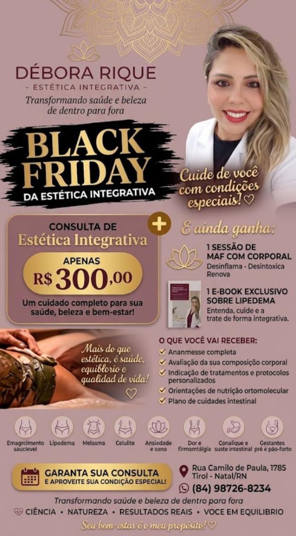 oferta Consulta de Estética Integrativa da empresa Estética Integrativa Débora Rique