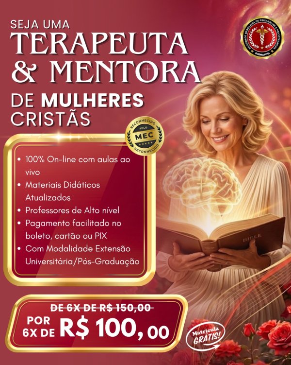 oferta Terapeuta & Mentora De Mulheres Cristãs da empresa Fateb EAD - Polo Natal