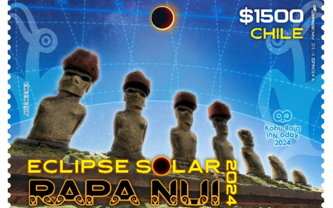 CorreosChile emitió sello postal para celebrar eclipse solar en Rapa Nui
