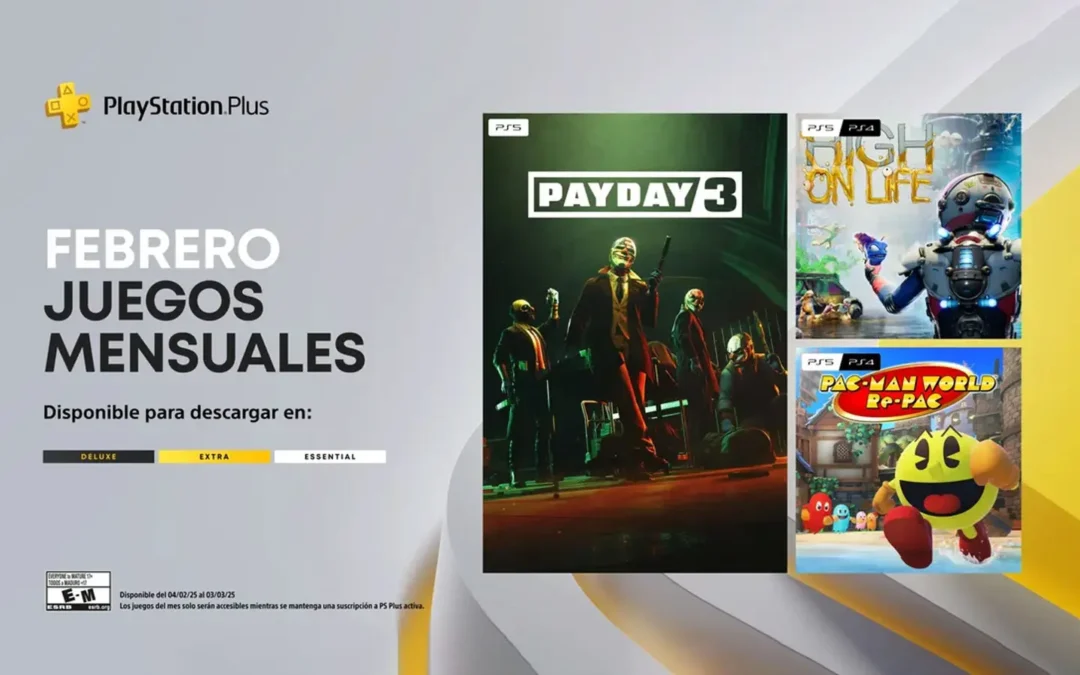 Payday 3, High on Life y Pac-Man World Re-Pac son los próximos juegos gratis en PlayStation Plus para febrero