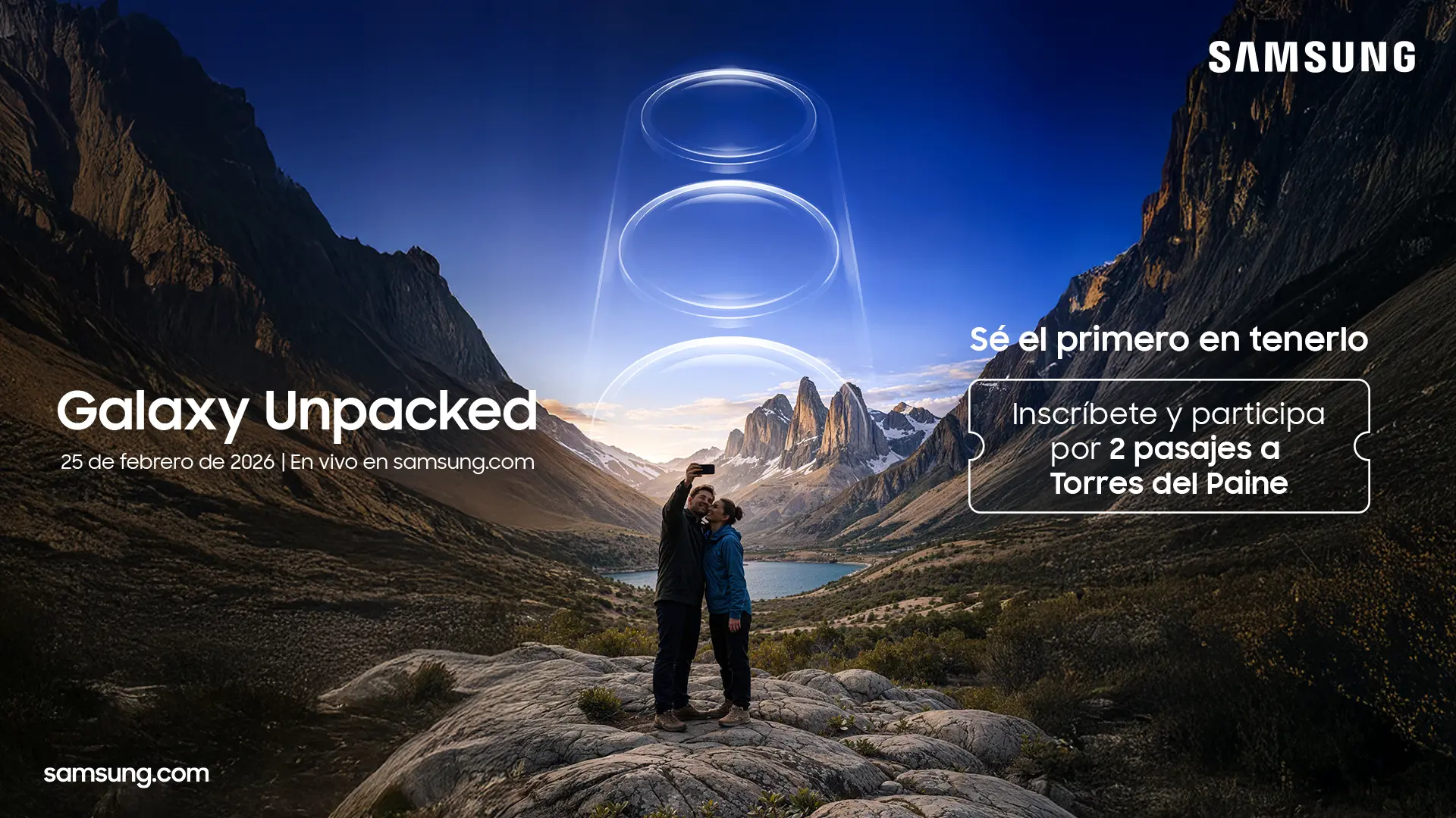 Inscríbete, participa en el Galaxy Unpacked 2026 y sé el ganador de un viaje a Puerto Natales