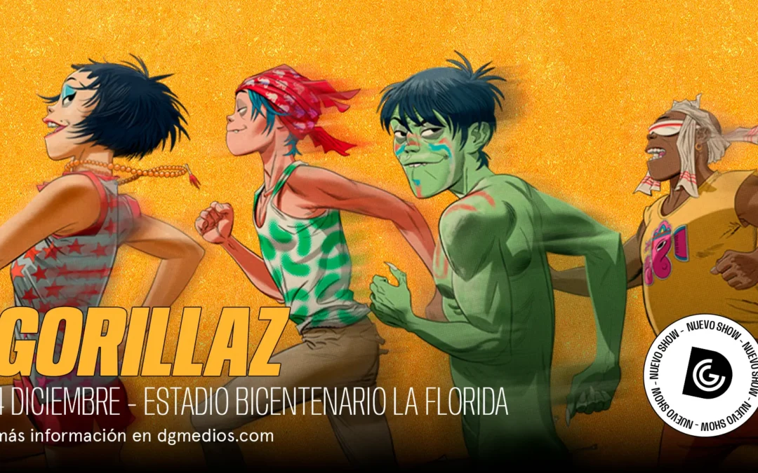 Gorillaz en Chile 2026: fecha, entradas y todos los detalles del show en el Estadio Bicentenario La Florida