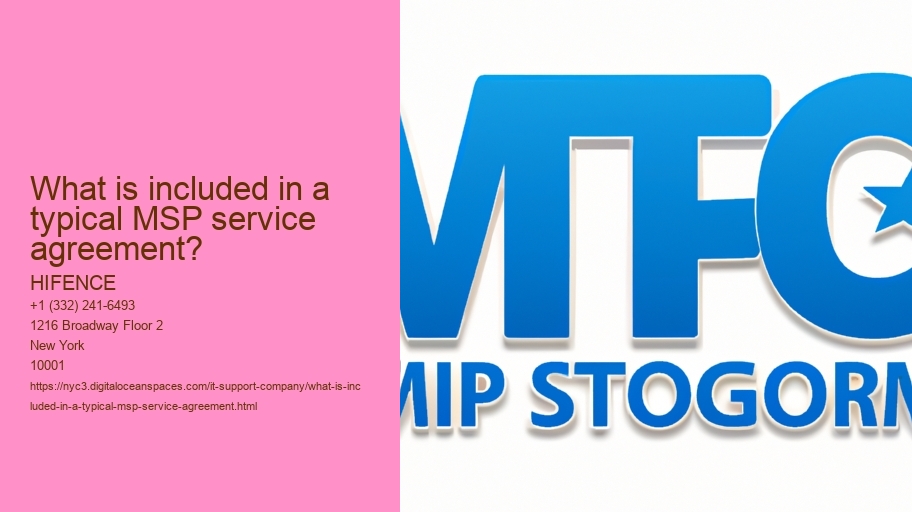 What is included in a typical MSP service agreement?