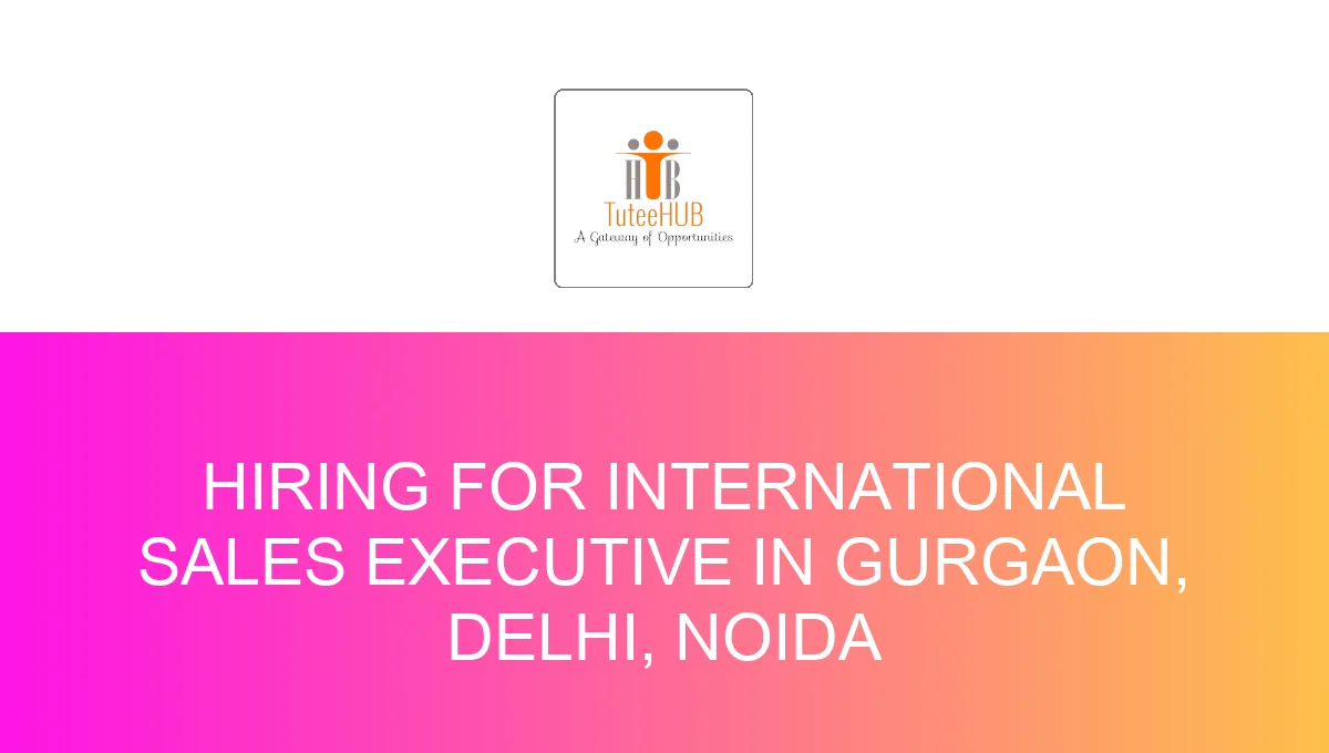 Hiring For International Sales Executive in Gurgaon, Delhi, Noida