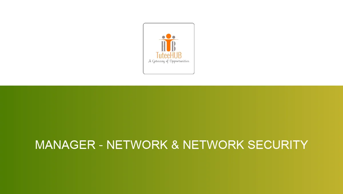 Manager - Network & Network Security