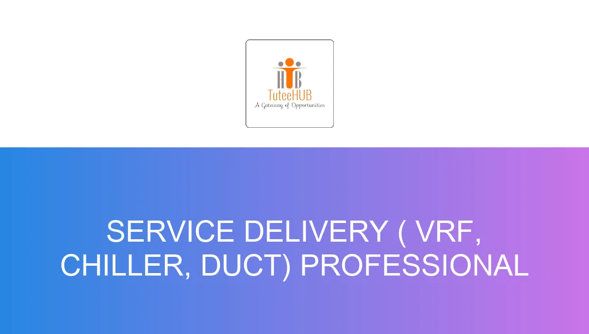 Service Delivery ( VRF, Chiller, Duct) Professional