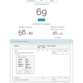 A single project page on The Knitting Counter.
