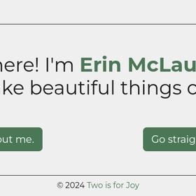 The Developer Portfolio landing page on Two is for Joy.