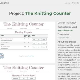 A single project page on Two is for Joy.
