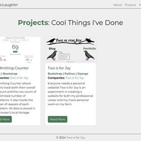 The list of projects on Two is for Joy.