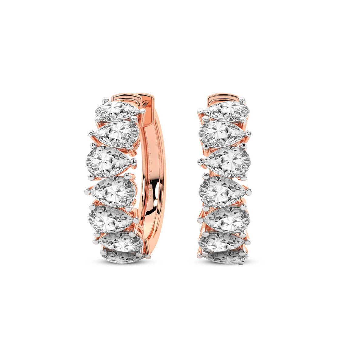  Eudora Pear Lab Diamond Hoop Earrings