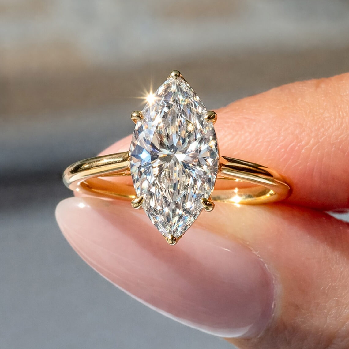 Marquise lab diamond ring