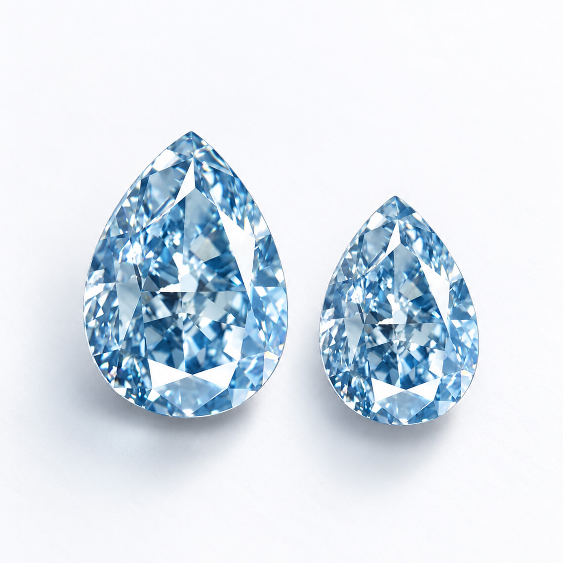 Pear Shaped Blue Diamonds