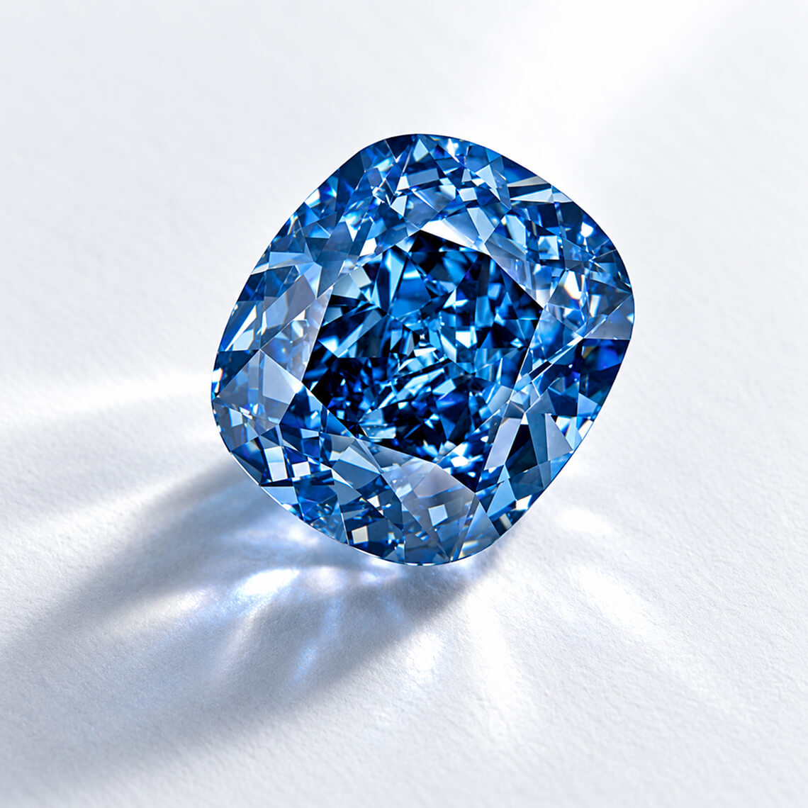 Cushion-cut blue diamond