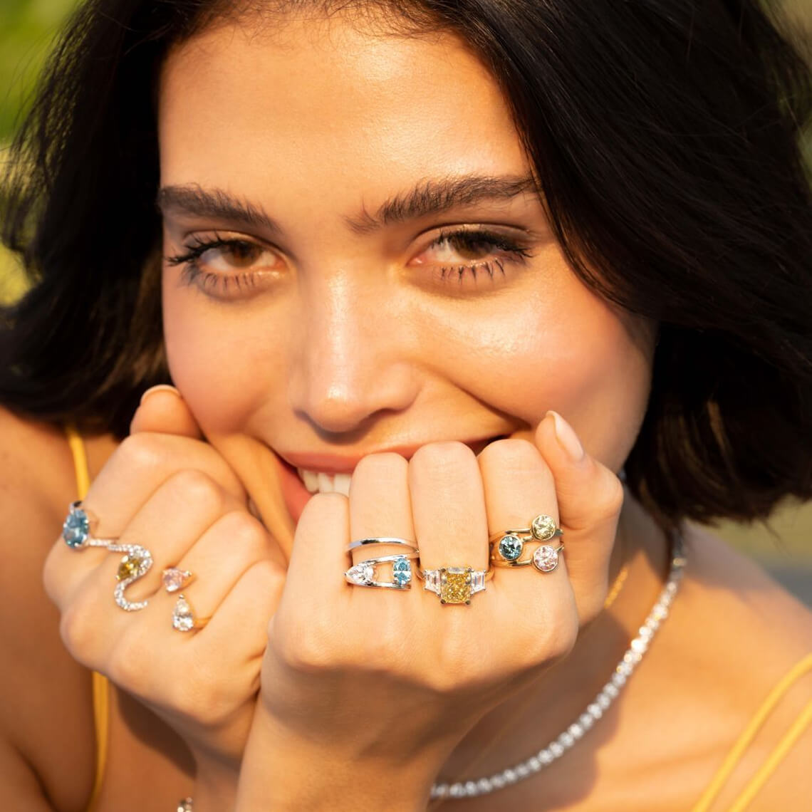 colored diamond rings