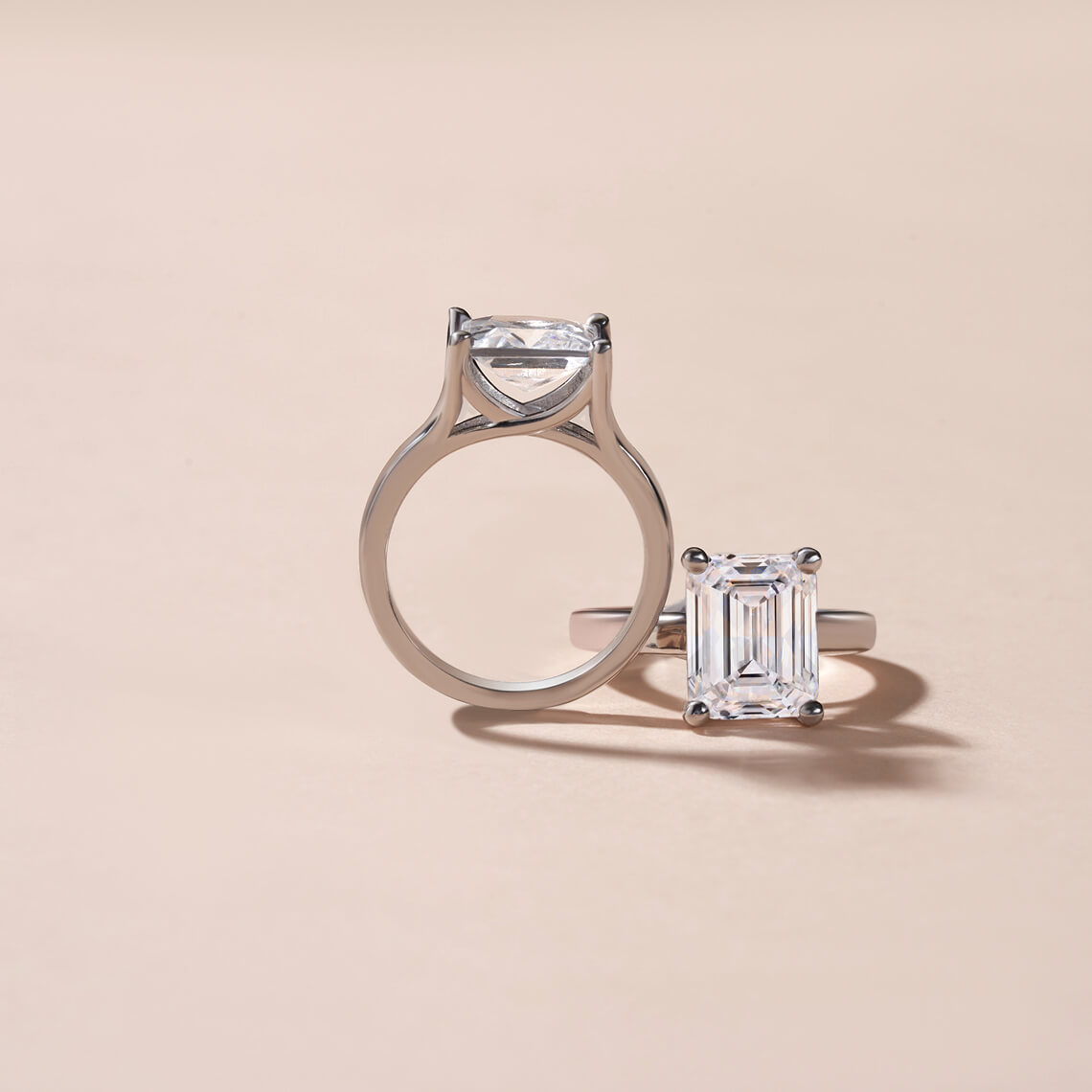 Four prong solitaire diamond ring
