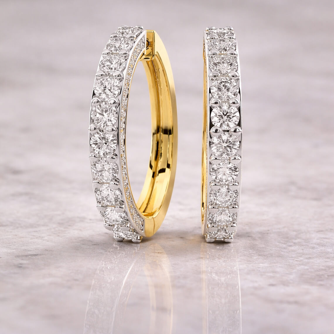 Emerson Round Diamond Hoop Earrings 